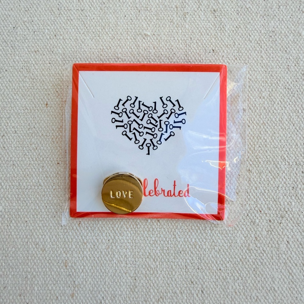 *LOVE Round Disc Charm* KEEP COLLECTIVE Retired Gold *NIP*